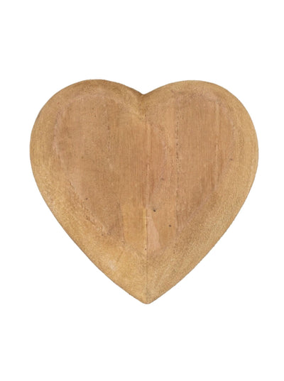 Carved Wood Heart Tray